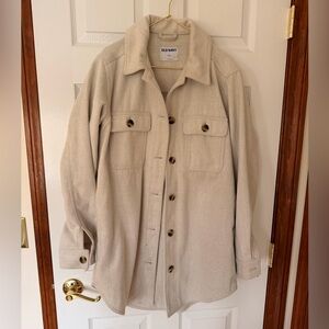Old Navy Women's Cream Shacket in Small Tall